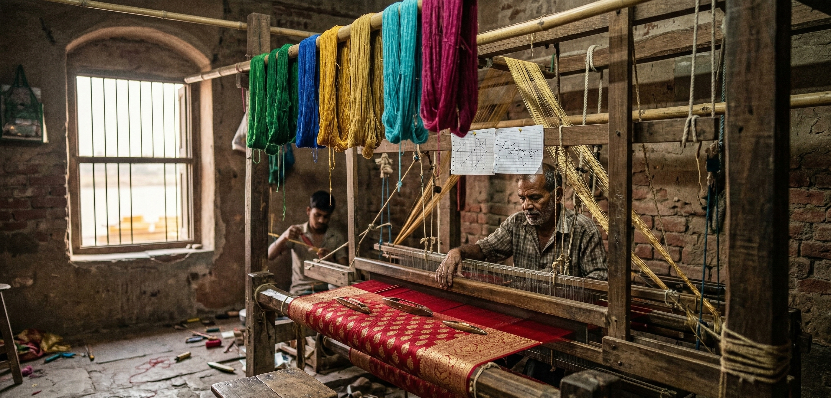 Banarasi silk weaving loom